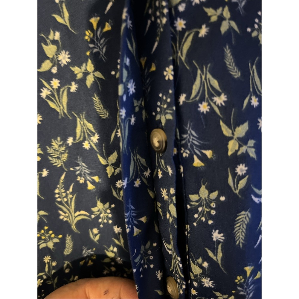 Jachs Girlfriend New York Women's XL Shirt Long Sleeve Floral Blue Green - Picture 5 of 7